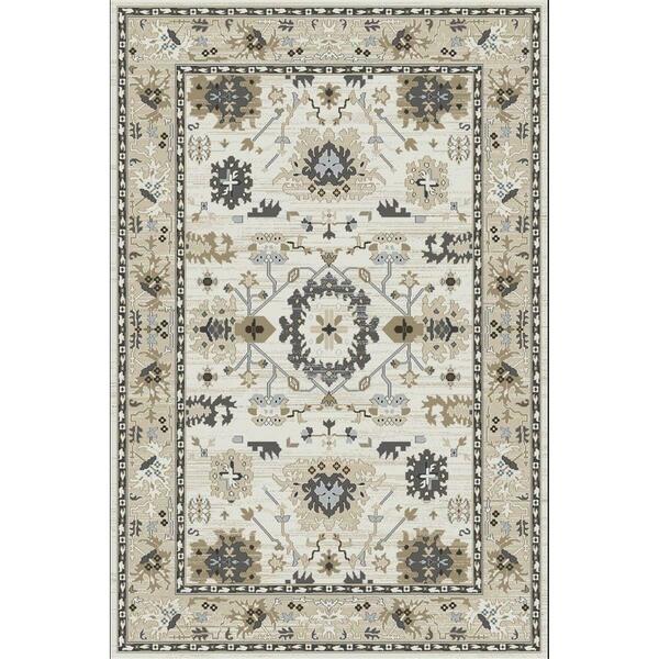 Dynamic Rugs 8531 Yazd Collection 5.3 in. Traditional Round Rug- Ivory YAR58531100